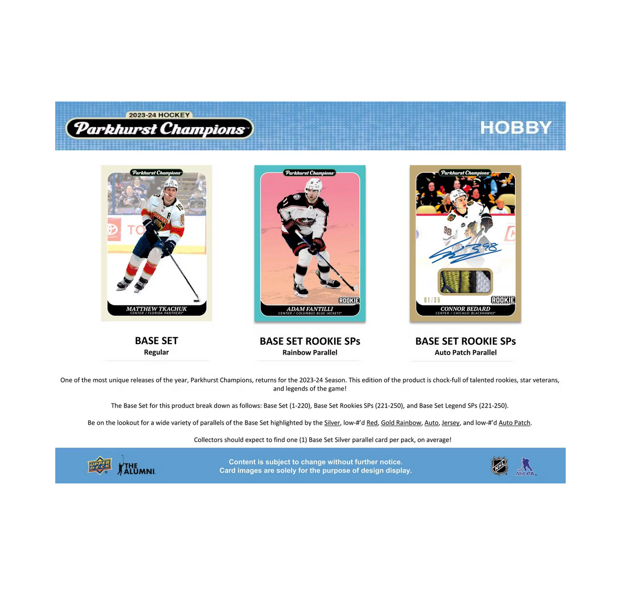 2023-24 Upper Deck Parkhurst Champions Hockey Hobby 12-Box Case