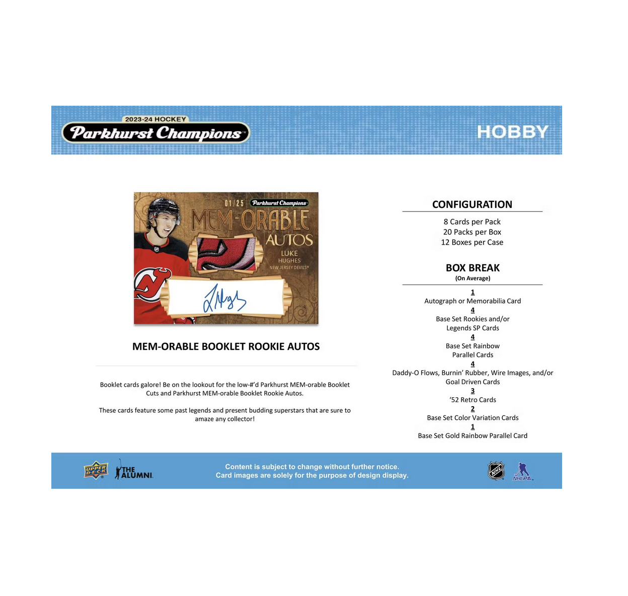 2023-24 Upper Deck Parkhurst Champions Hockey Hobby 12-Box Case