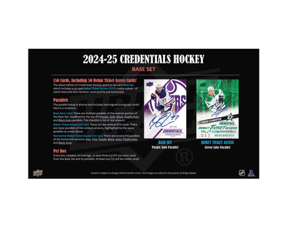 2024-25 Upper Deck Credentials Hockey Hobby 20-Box Case