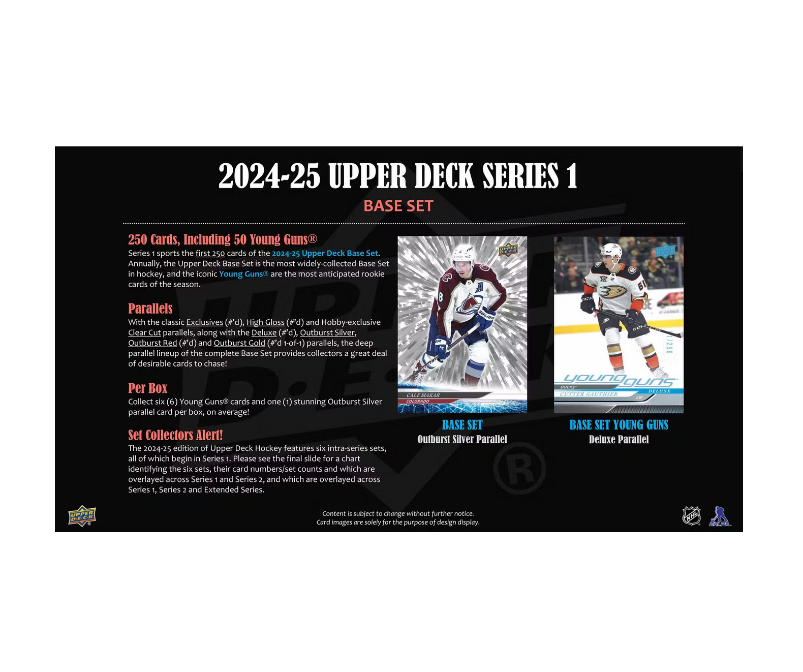 2024-25 Upper Deck Series 1 Hockey Retail 12-Tin Case