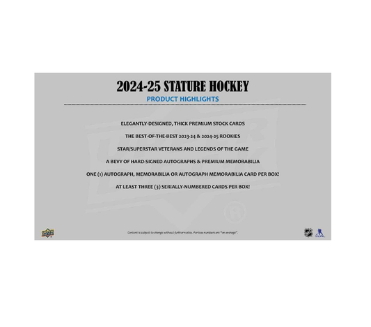 2024-25 Upper Deck Stature Hockey Hobby 16-Box Case