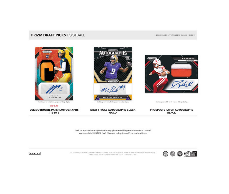 2024 Panini Prizm Draft Picks Collegiate Football Hobby 16-Box Case