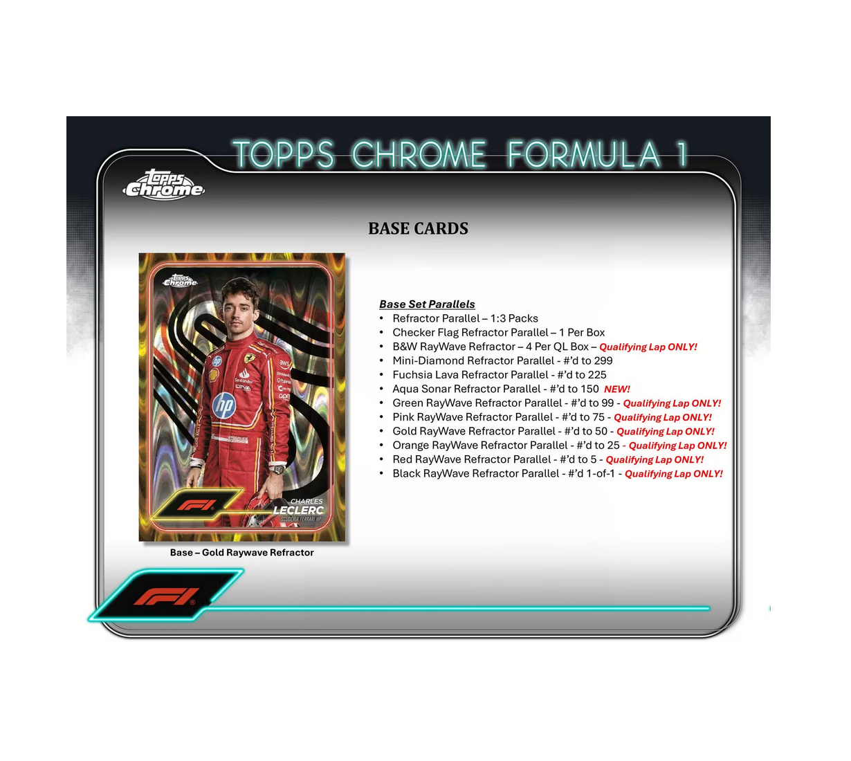 2024 Topps Chrome F1 Formula 1 Qualifying Lap Hobby 20-Box Case