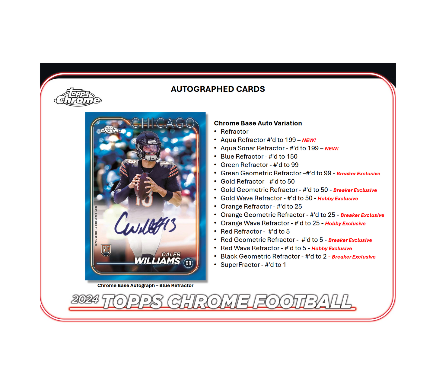 2024 Topps Chrome Football Hobby Box