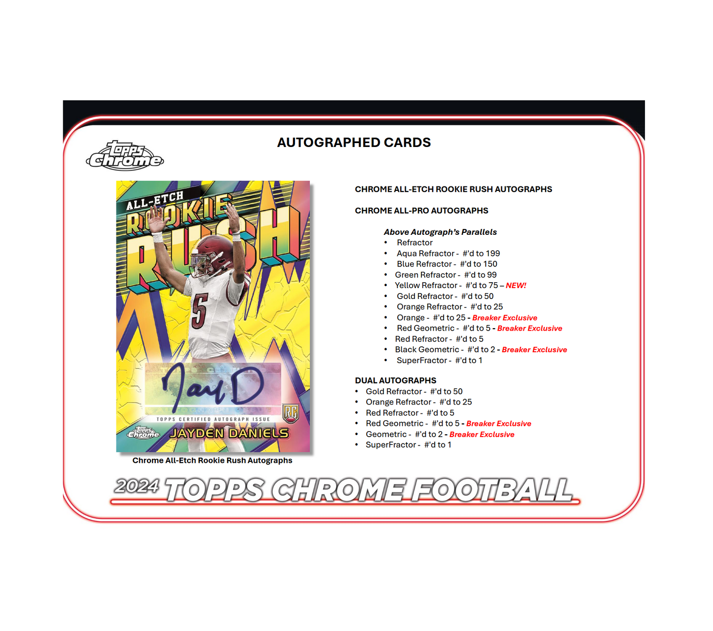 2024 Topps Chrome Football Hobby Box