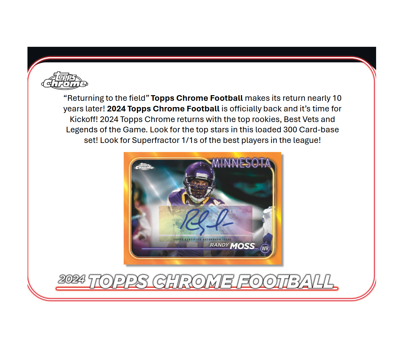 2024 Topps Chrome Football Blaster 40-Box Case