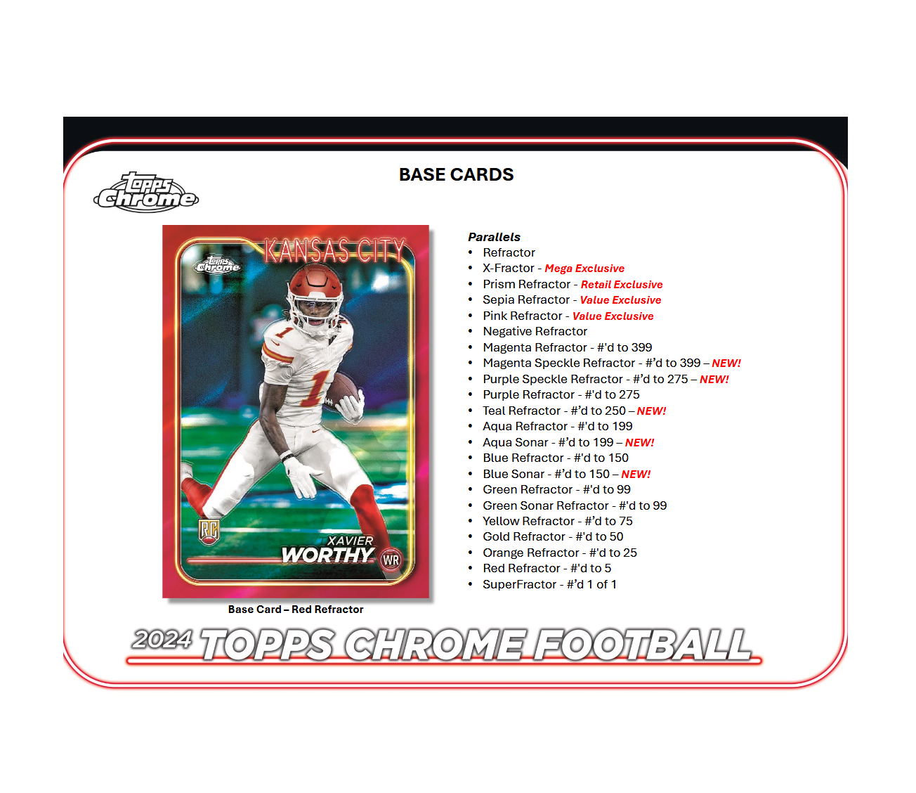 2024 Topps Chrome Football Mega 20-Box Case