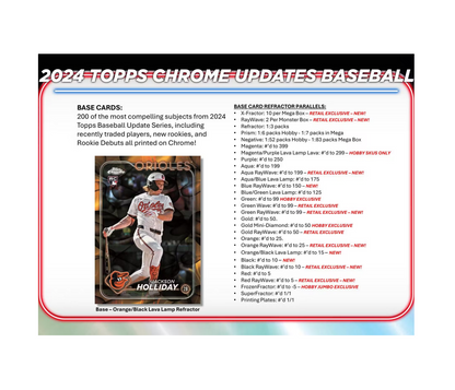 2024 Topps Chrome Update Series Baseball Hobby Jumbo Box