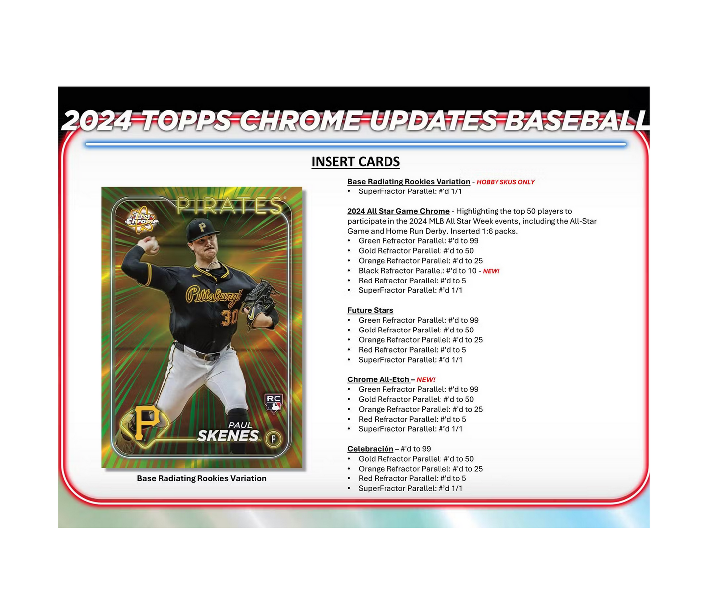 2024 Topps Chrome Update Series Baseball Hobby Jumbo Box