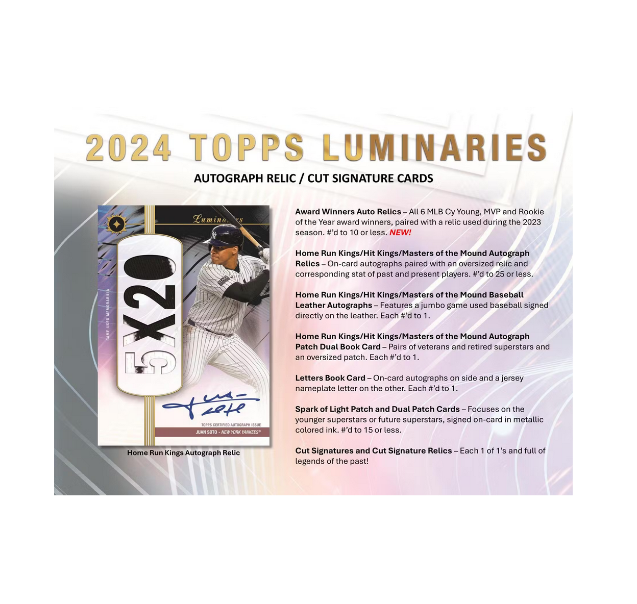 2024 Topps Luminaries Baseball Hobby 6-Box Case