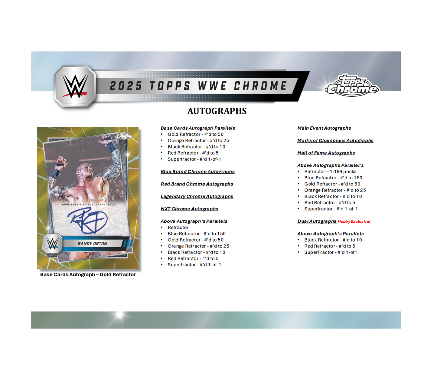 2025 Topps Chrome WWE Hobby Box