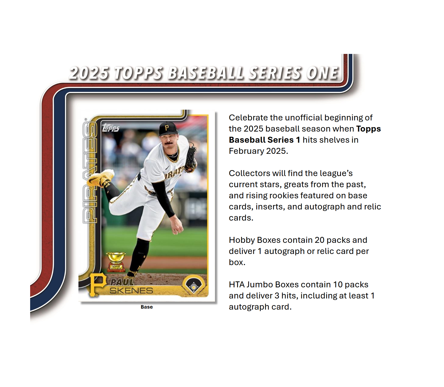 2025 Topps Series 1 Baseball Hobby Jumbo 6-Box Case