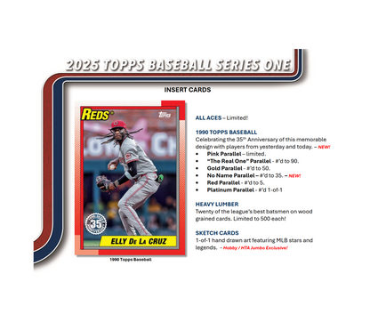 2025 Topps Series 1 Baseball Hobby Jumbo 6-Box Case