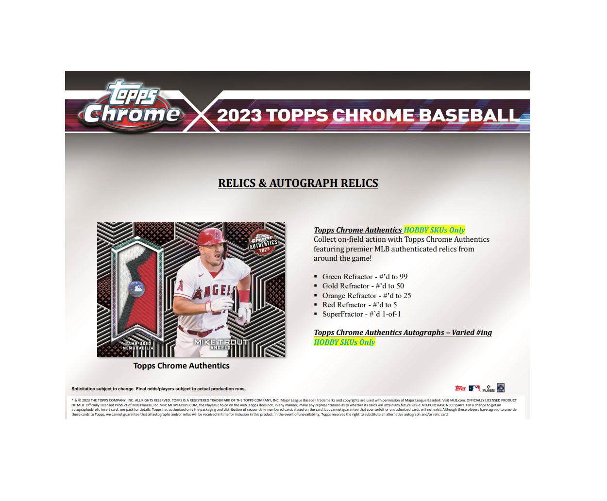 2023 Topps Chrome Baseball Hobby 12 Box Case