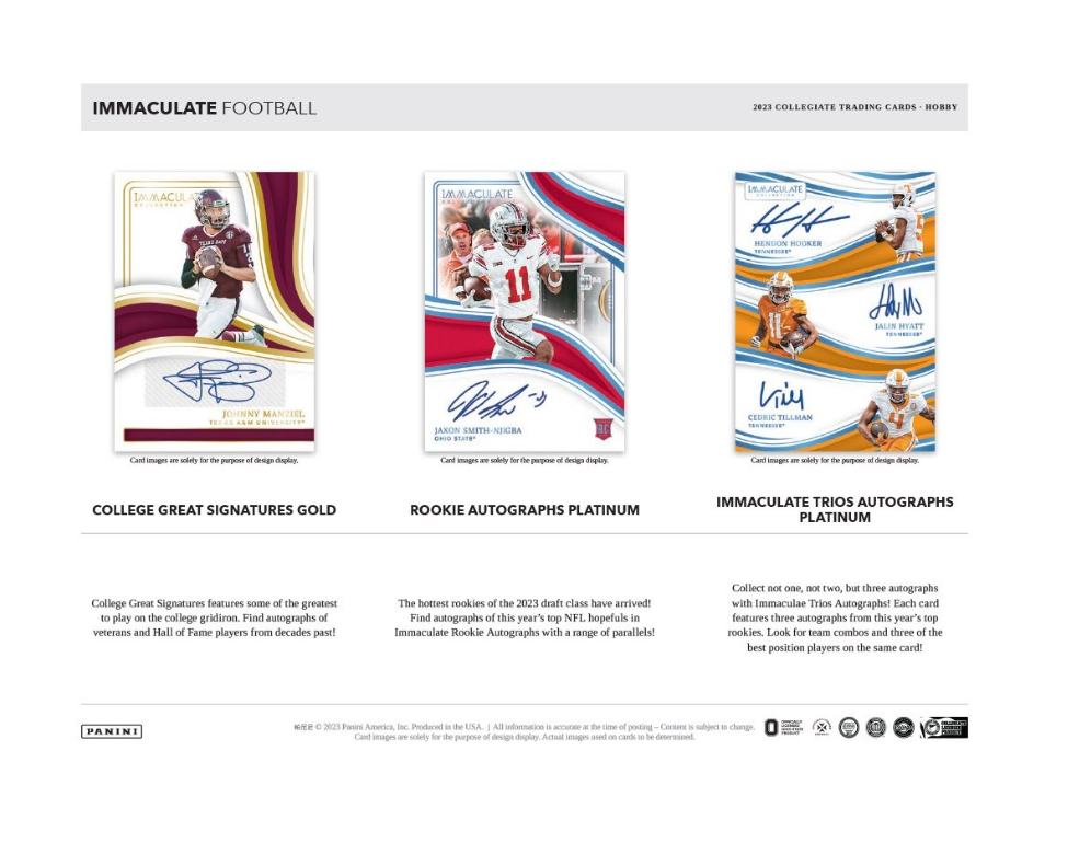 2023 Panini Immaculate Collegiate Football Hobby Box