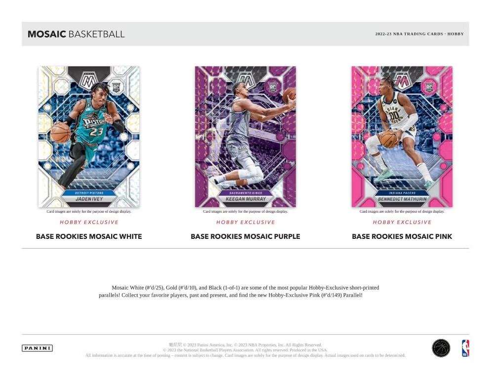 2022-23 Panini Mosaic Basketball Hobby 12 Box Case