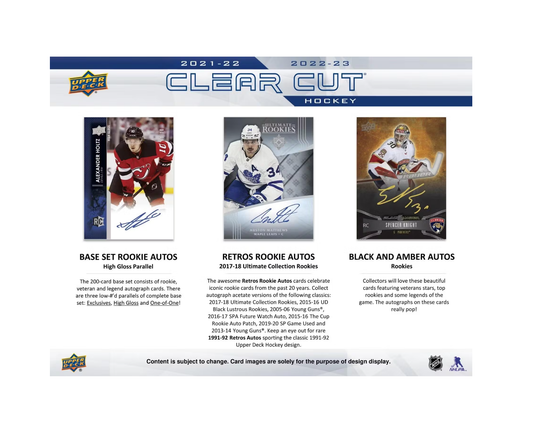 2022-23 Upper Deck Clear Cut Hockey Hobby 30-Box Case