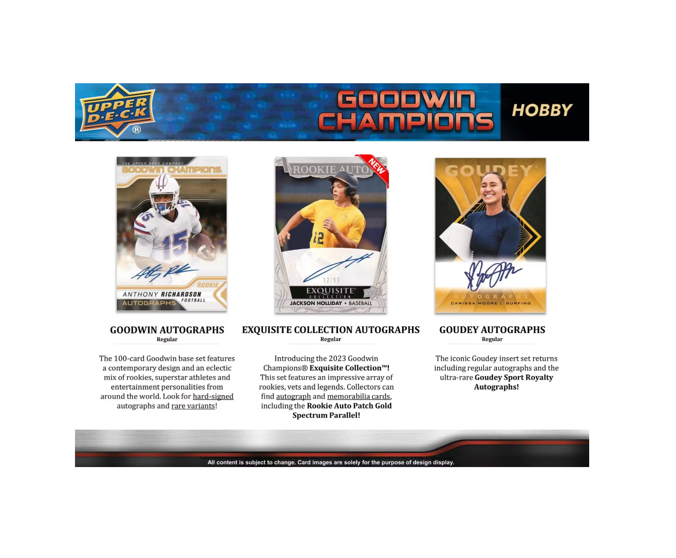 2023 Upper Deck Goodwin Champions Hobby 16-Box Case