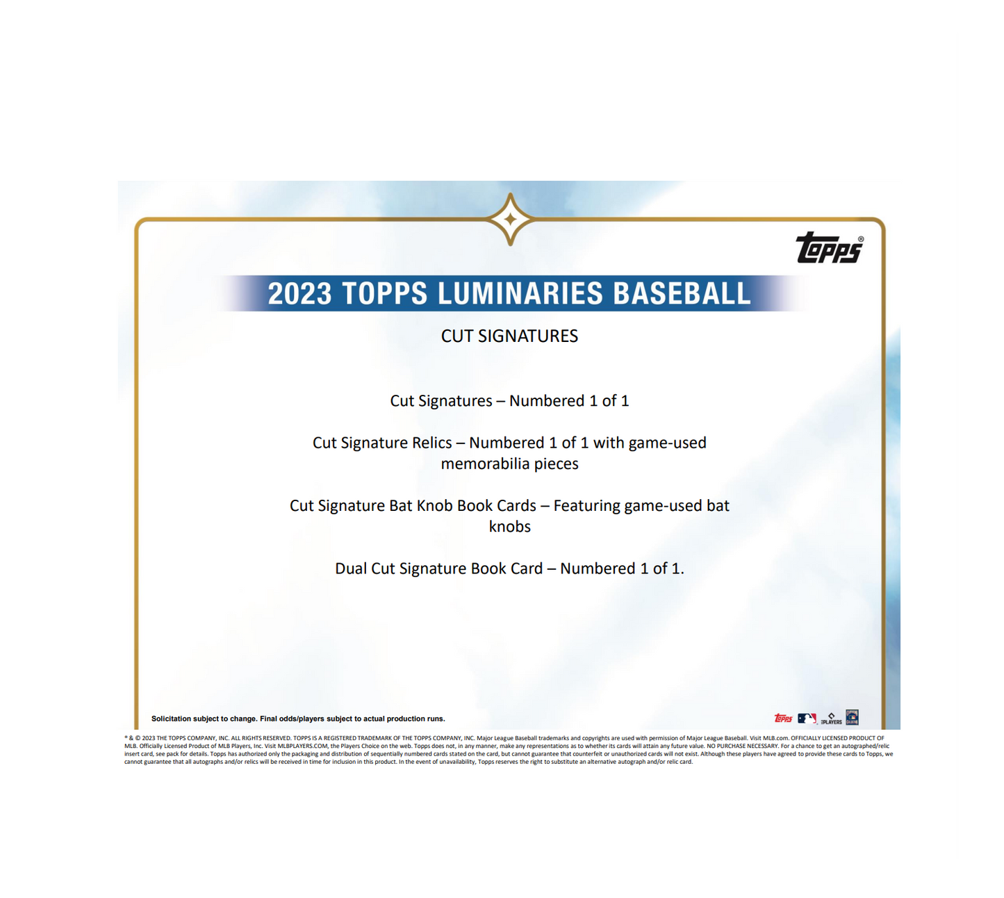 2023 Topps Luminaries Baseball Hobby Box