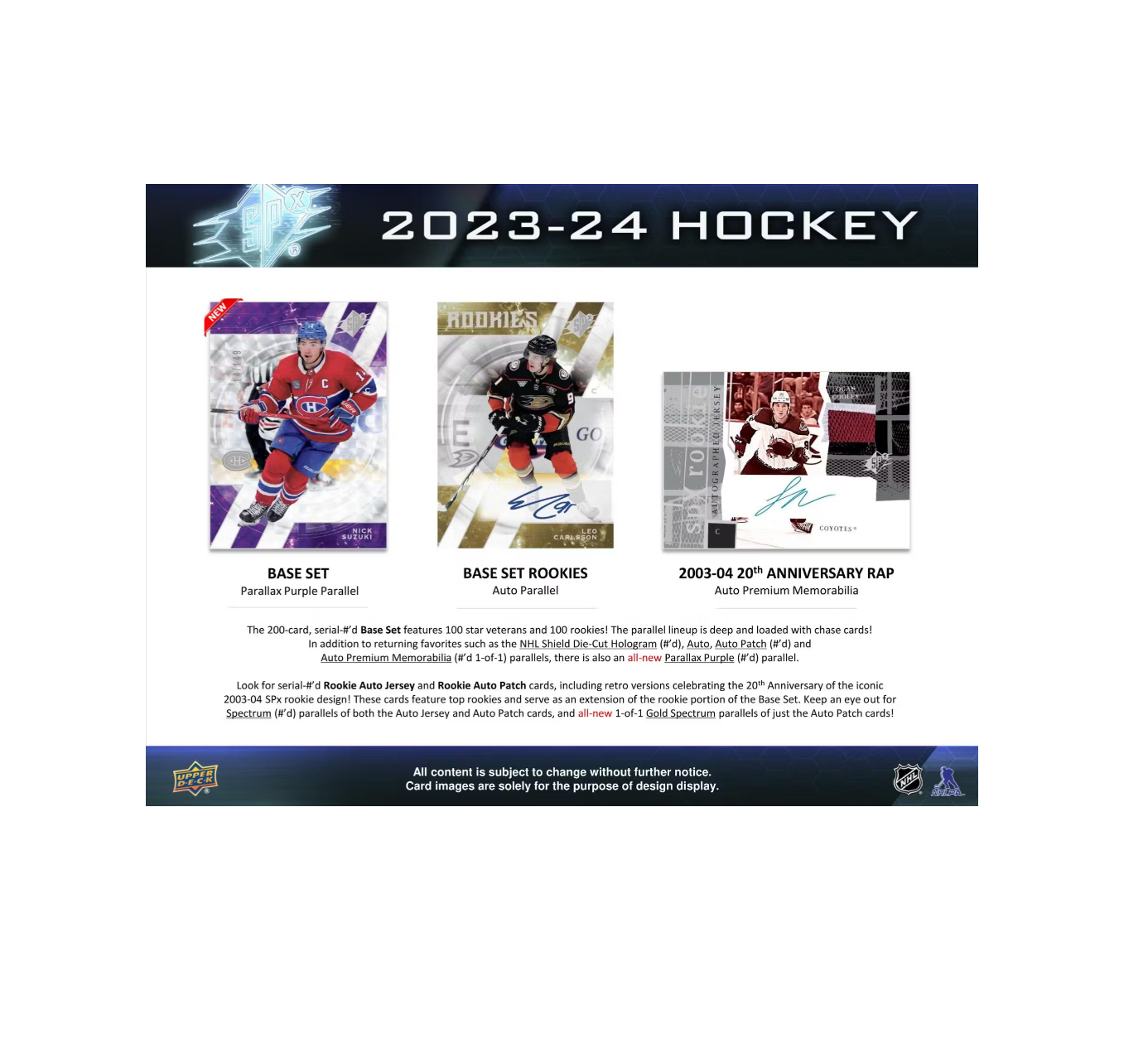 2023-24 Upper Deck SPx Hockey Hobby 20-Box Case