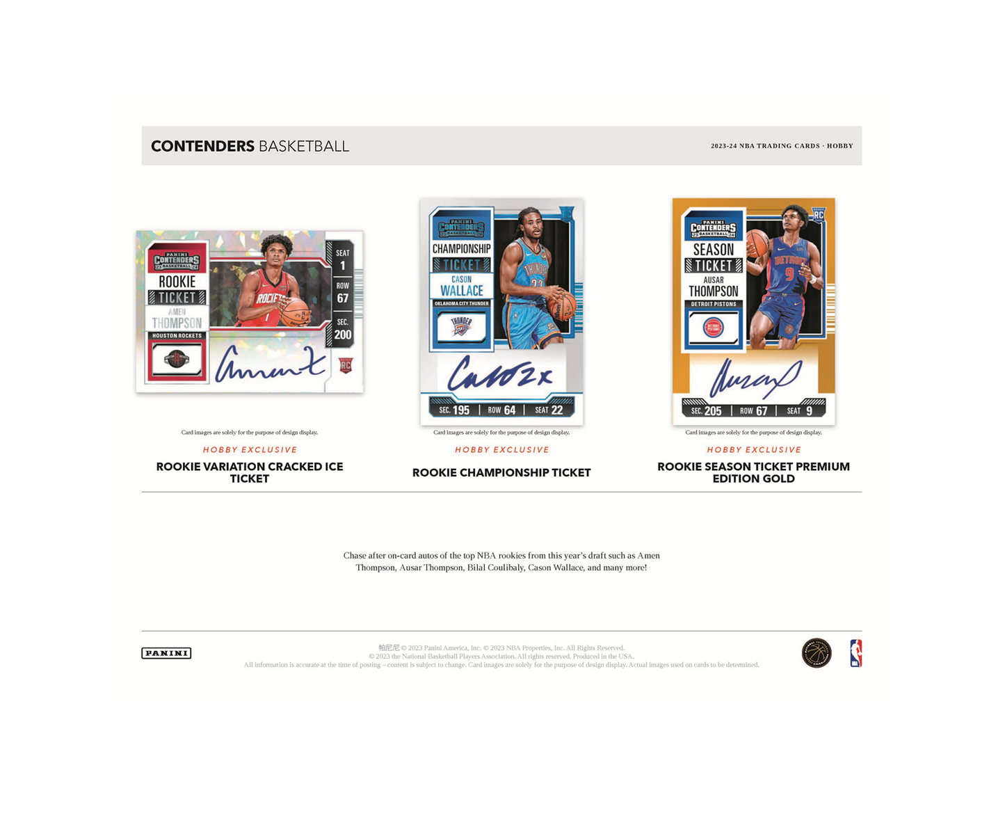 2023-24 Panini Contenders Basketball Hobby Box