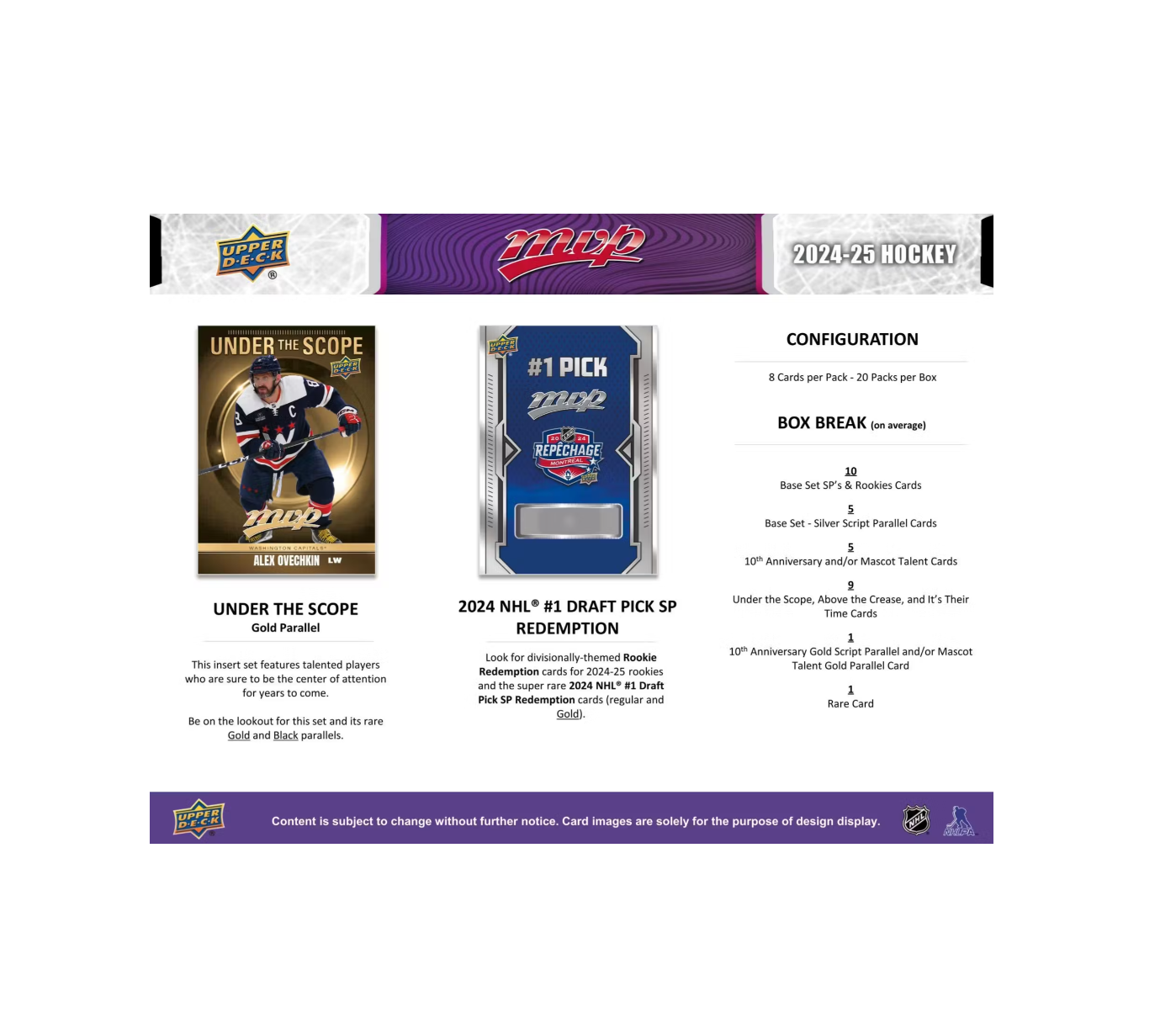 2024-25 Upper Deck MVP Hockey Hobby 20-Box Case