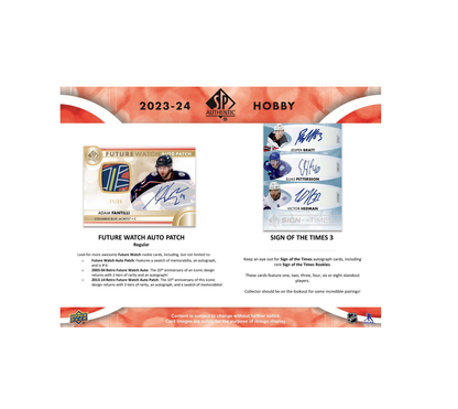 2023-24 Upper Deck SP Authentic Hockey Hobby 16-Box Case