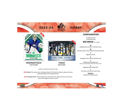 2023-24 Upper Deck SP Authentic Hockey Hobby 16-Box Case