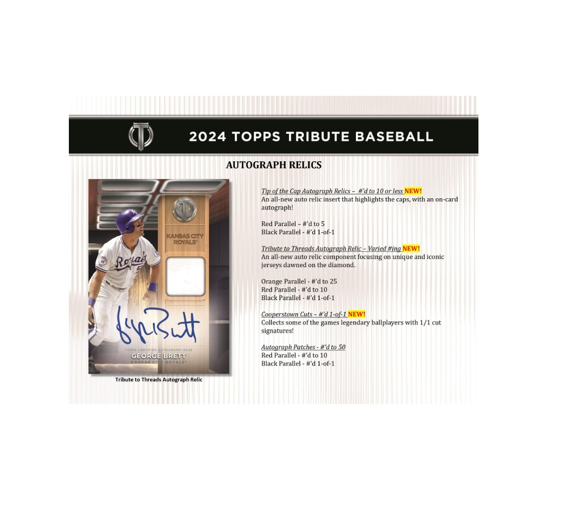 2024 Topps Tribute Baseball Hobby 6-Box Case