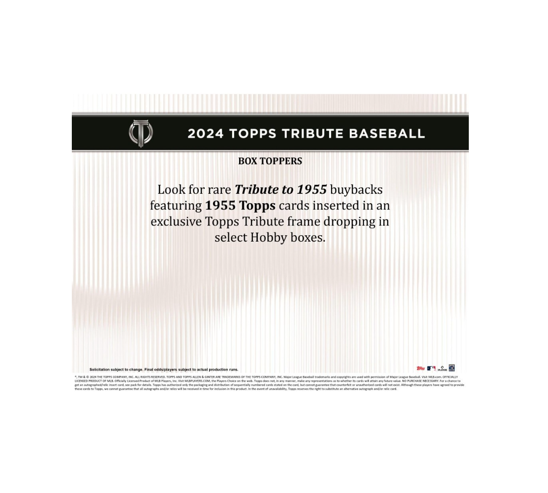 2024 Topps Tribute Baseball Hobby 6-Box Case