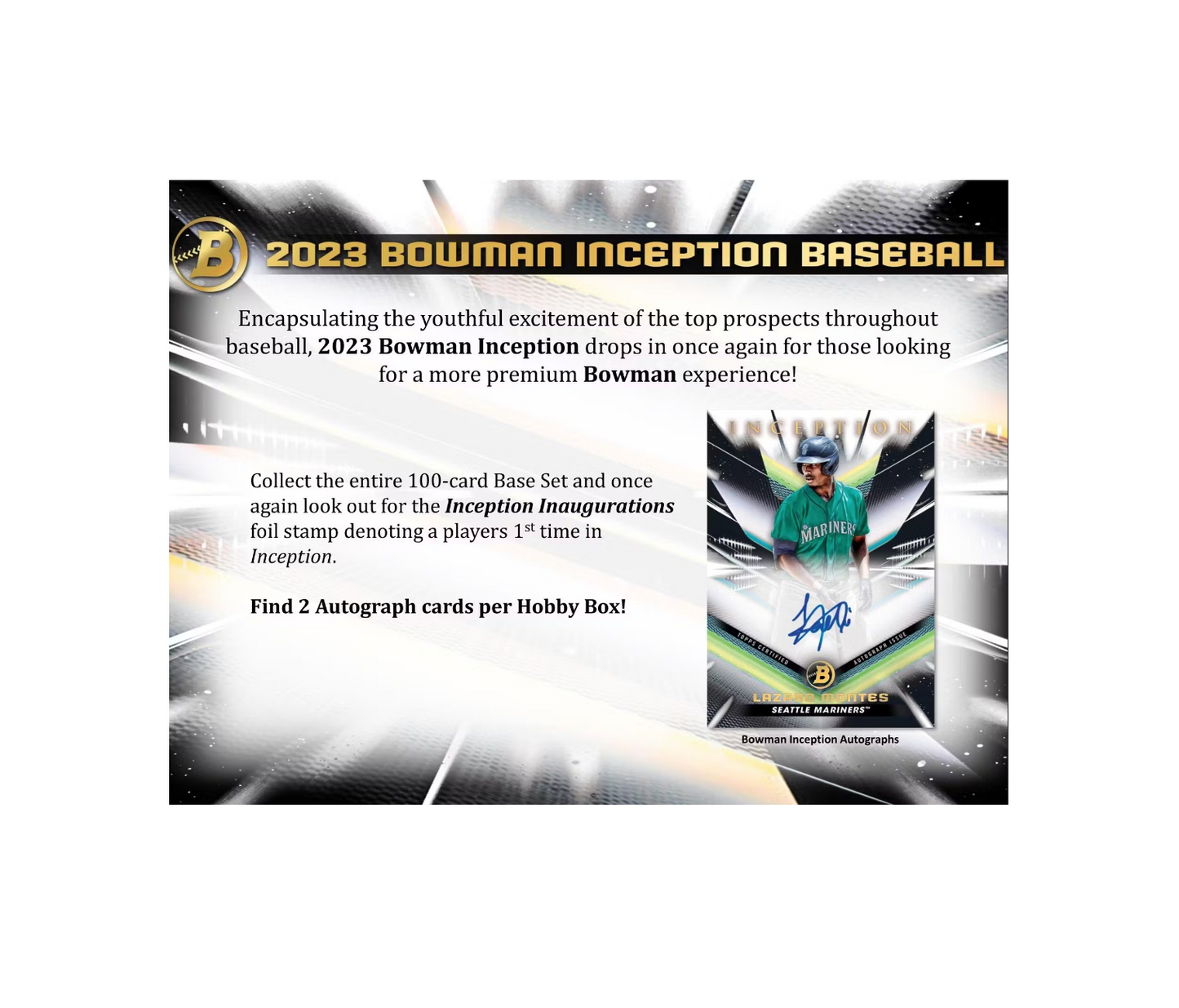 2023 Bowman Inception Baseball Hobby 16-Box Case