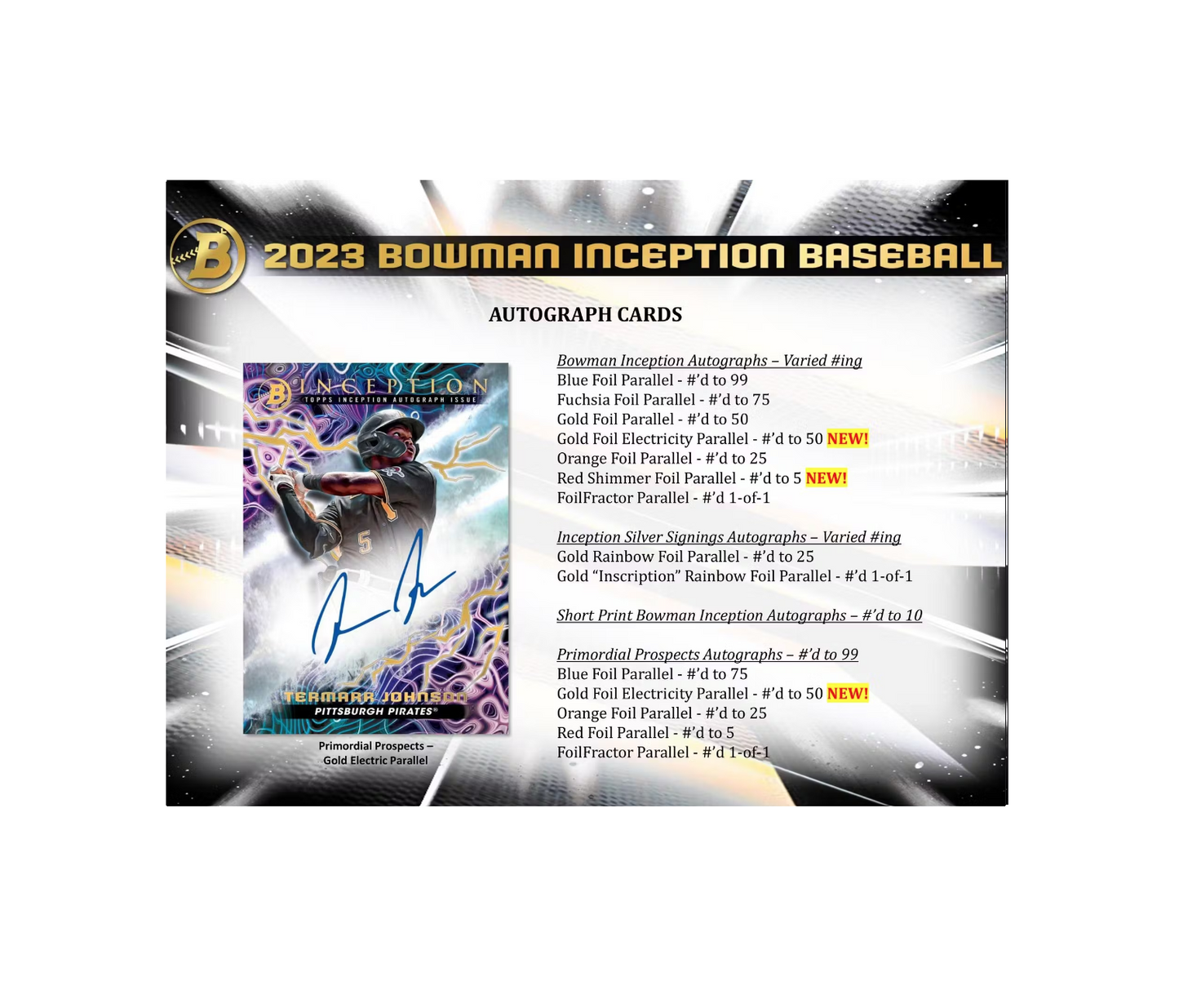 2023 Bowman Inception Baseball Hobby 16-Box Case