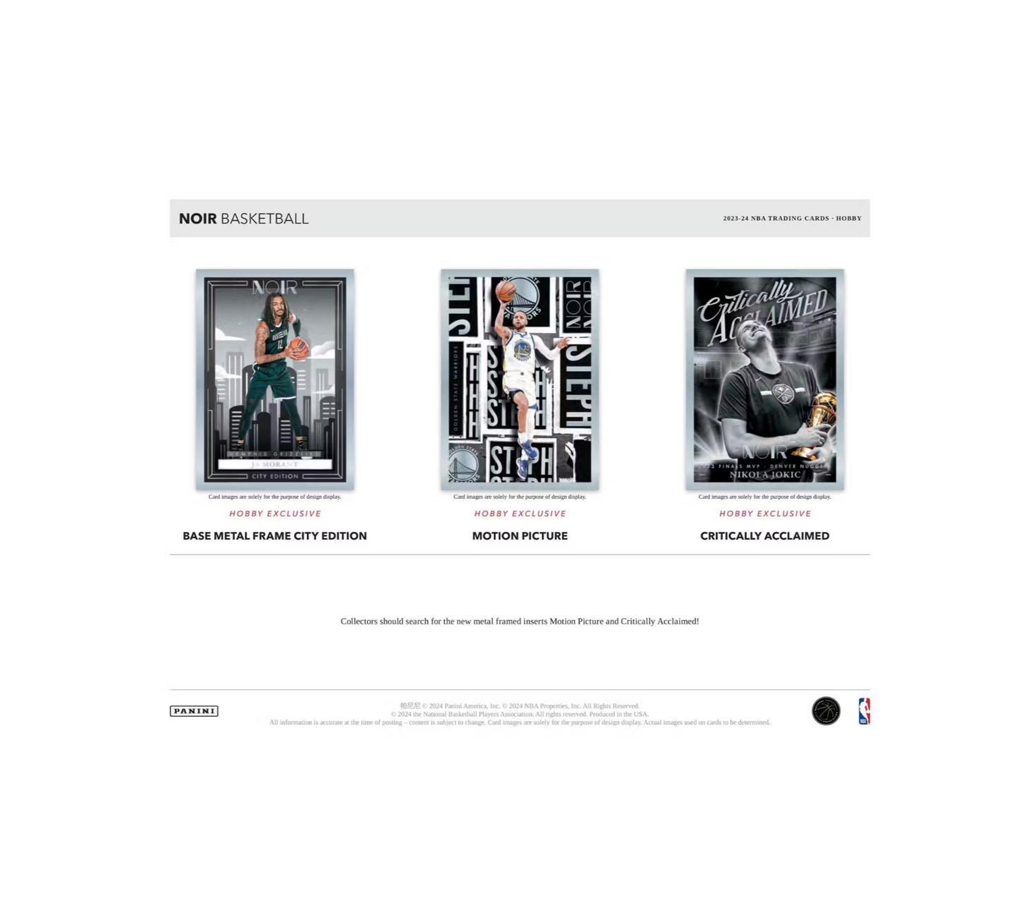 2023-24 Panini Noir Basketball Hobby 4-Box Case